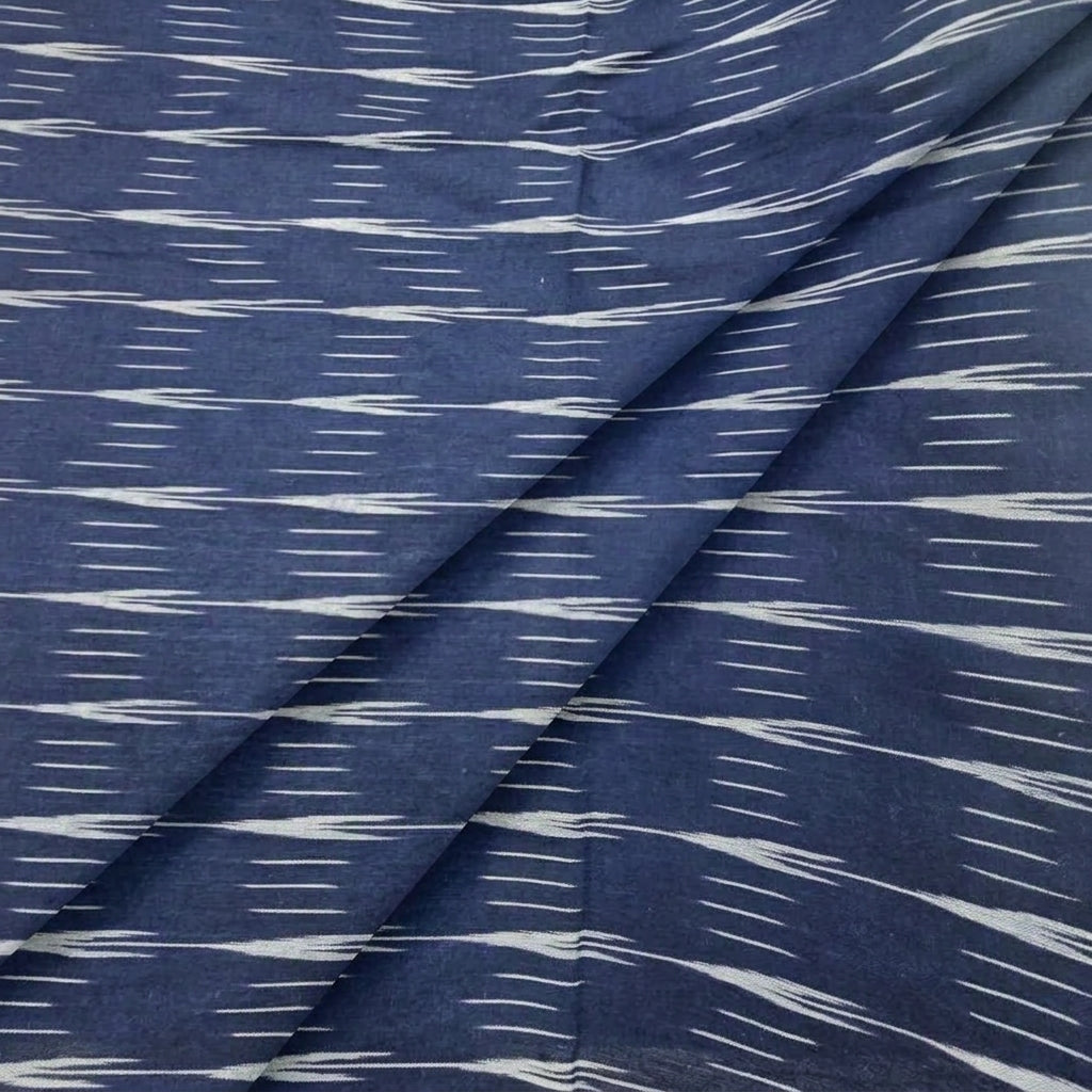 Folded Ikat Indigo Ikat Cotton Fabric