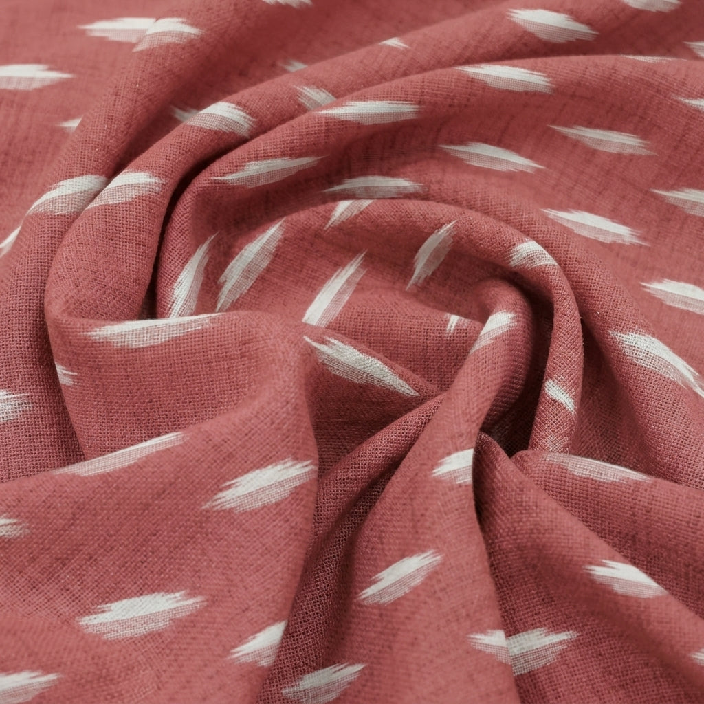 Swirled Ikat Peach Ikat Cotton Fabric