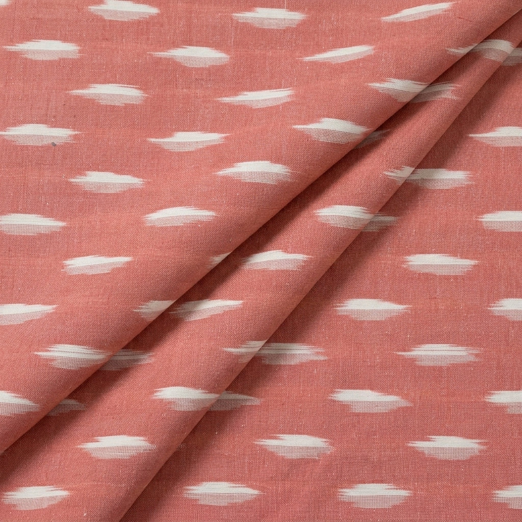 Folded Ikat Peach Ikat Cotton Fabric
