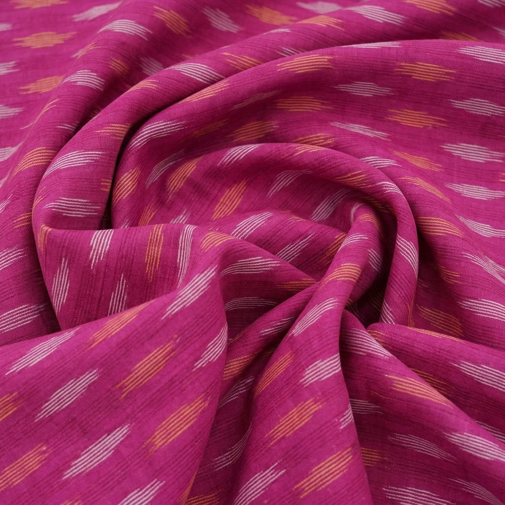 Swirled Ikat Pink Ikat Cotton Fabric
