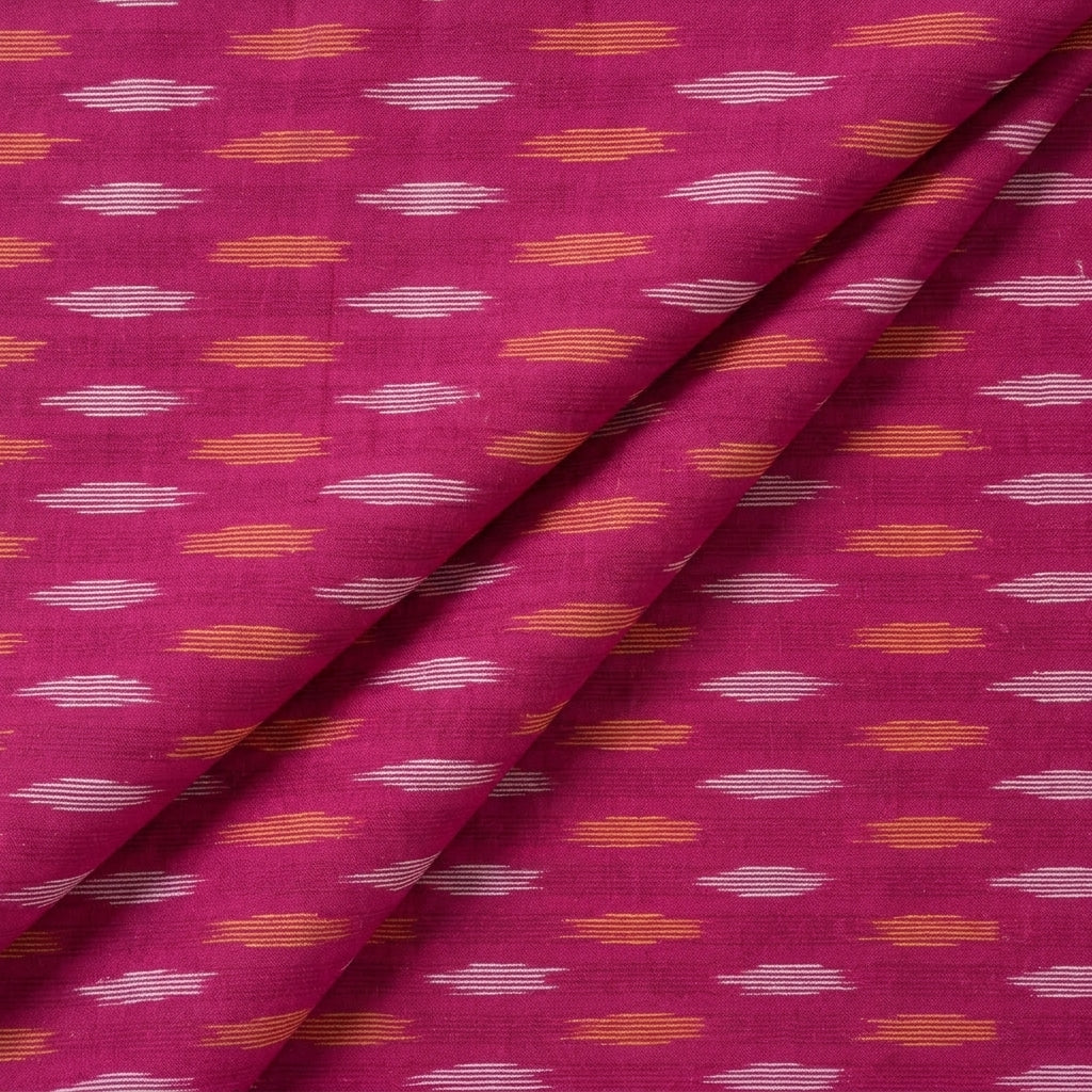 Folded Ikat Pink Ikat Cotton Fabric