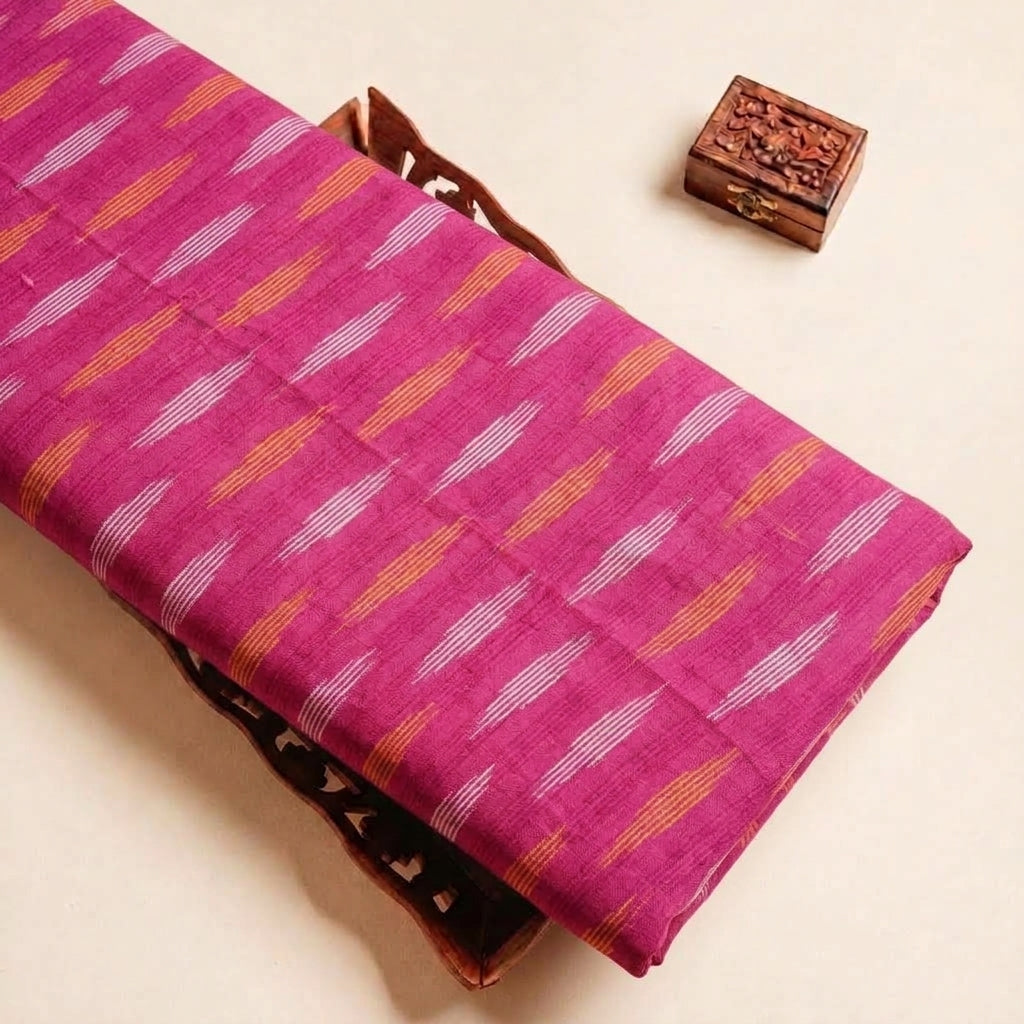 Pink Ikat Cotton Fabric - EC17279 - EC17279 - tray_4