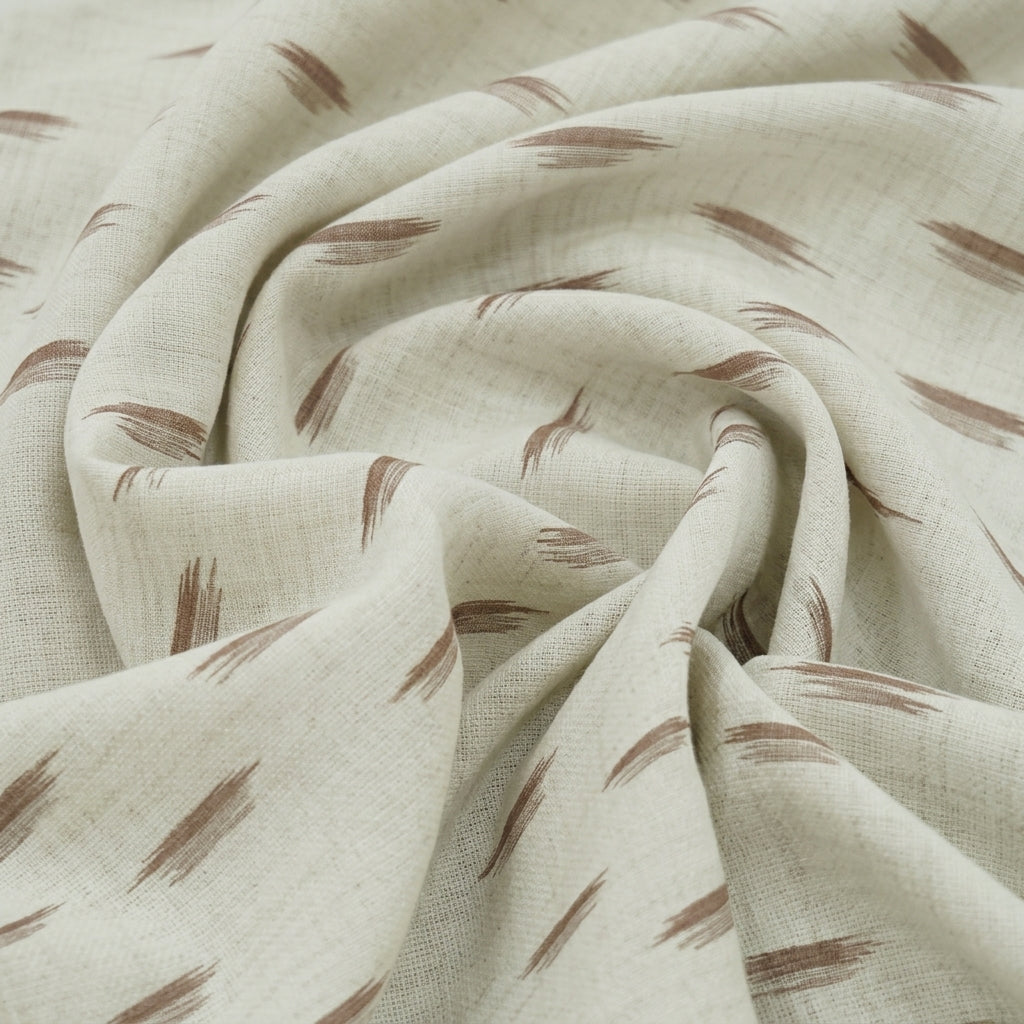Swirled Ikat Off White Ikat Cotton Fabric