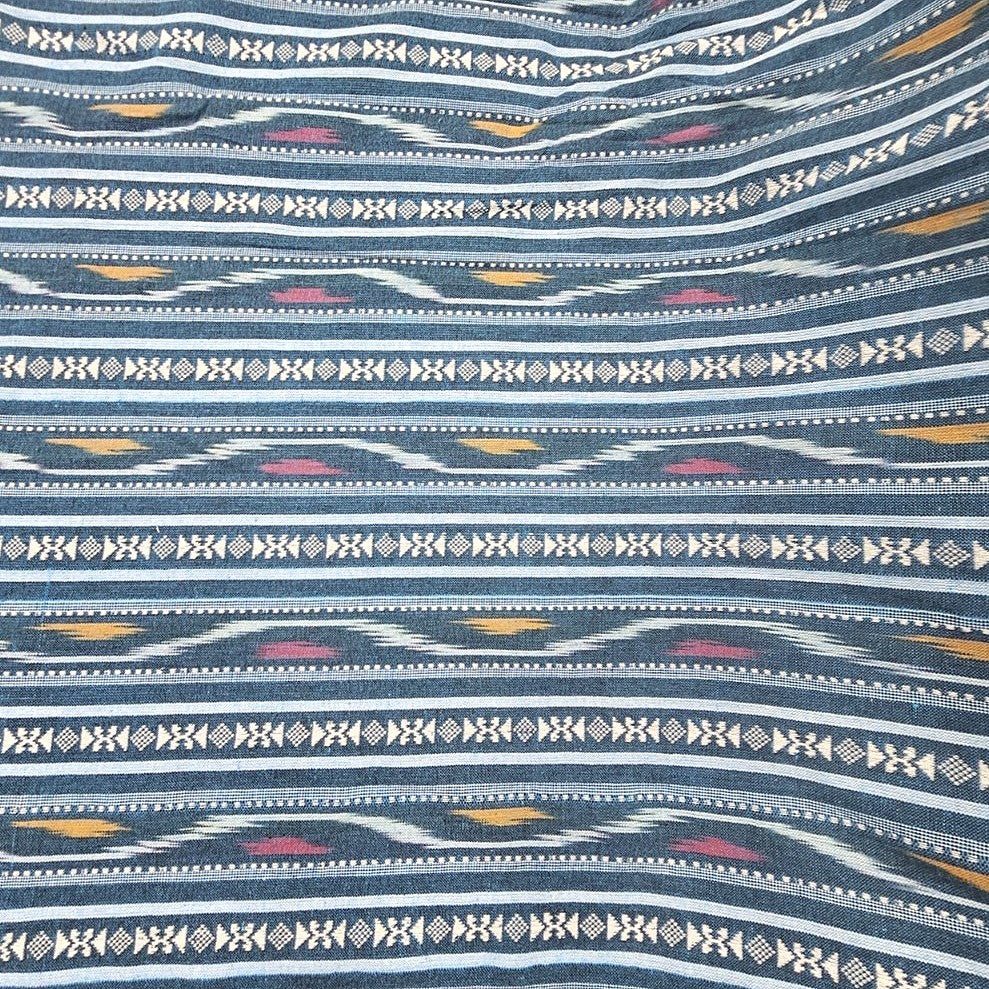 Green Ikat Cotton Fabric - EC17287 - EC17287 - Flat fabric