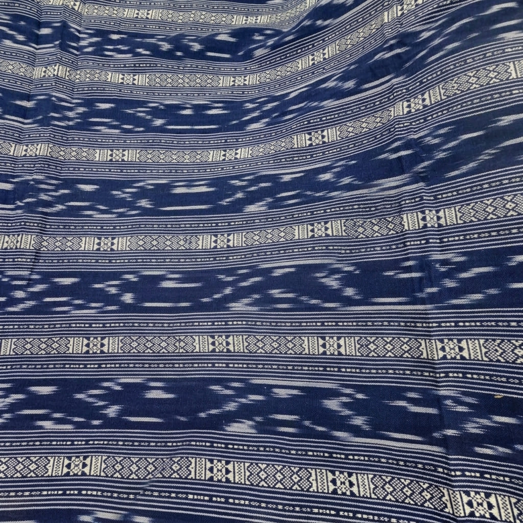 Folded Ikat Blue Ikat Cotton Fabric