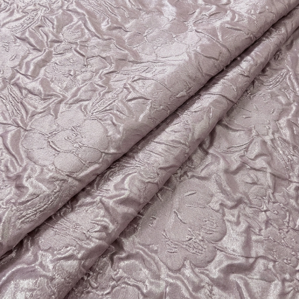 Folded Embossed Foil Floral Violet Embossed Foil Floral Crepe Fabric