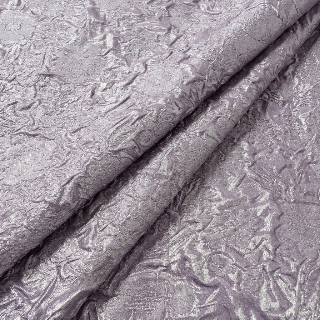 Folded Embossed Foil Floral Purple Embossed Foil Floral Crepe Fabric