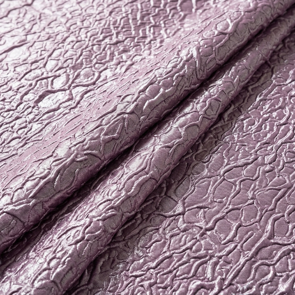 Folded Embossed Foil Purple Embossed Foil Crepe Fabric