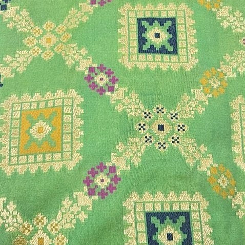 Patola Banaras Fabric - EC17304 - Flat fabric