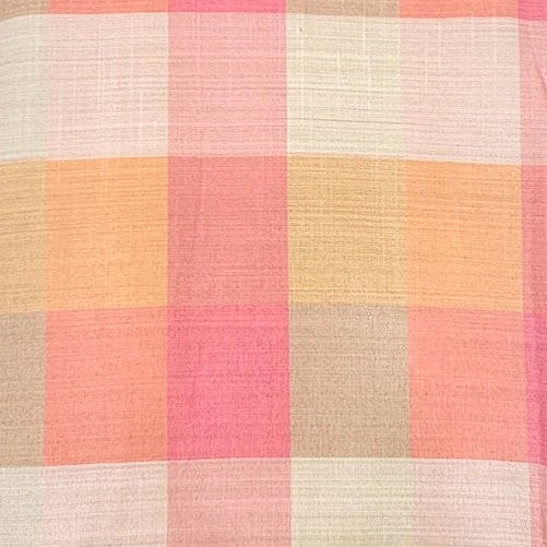 Checked Raw Silk Fabric - EC17328 - Flat fabric