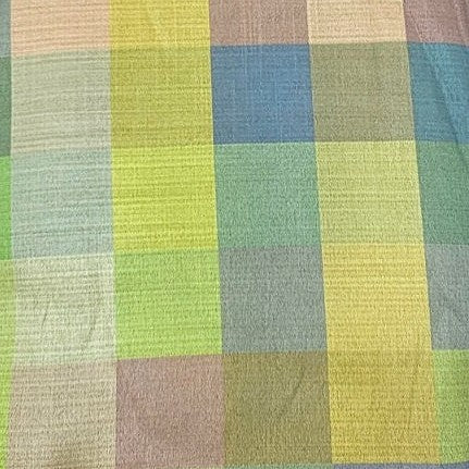 Checked Raw Silk Fabric - EC17330 - Flat fabric