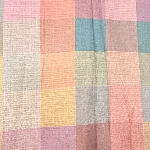Checked Raw Silk Fabric - EC17334 - Flat fabric