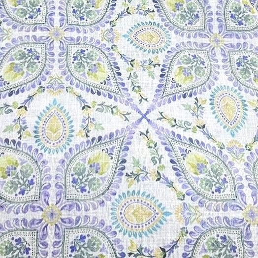 Paisley Linen Slub Fabric - EC17341 - Flat fabric