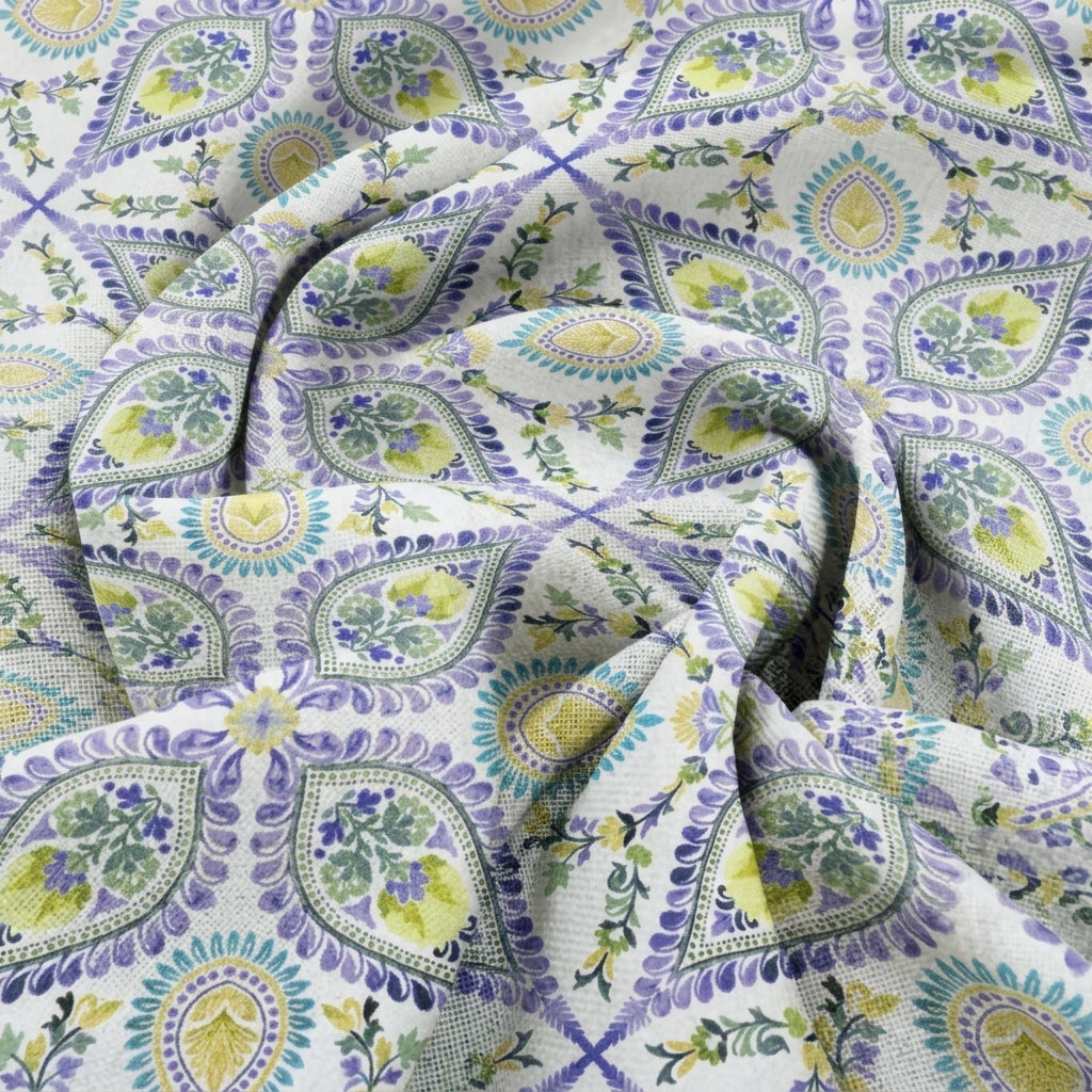 Paisley Linen Slub Fabric - EC17341 - Swirl
