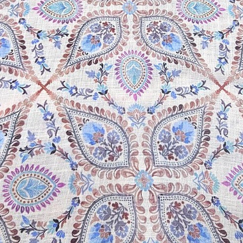 Paisley Linen Slub Fabric - EC17342 - Flat fabric