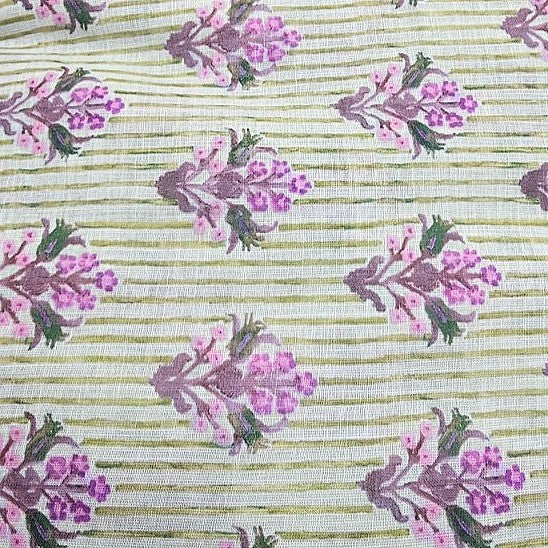 Floral Linen Fabric - EC17343 - Flat fabric