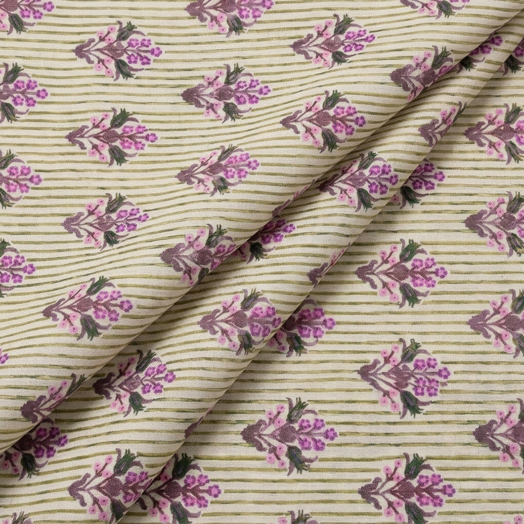 Floral Linen Fabric - EC17343 - folds