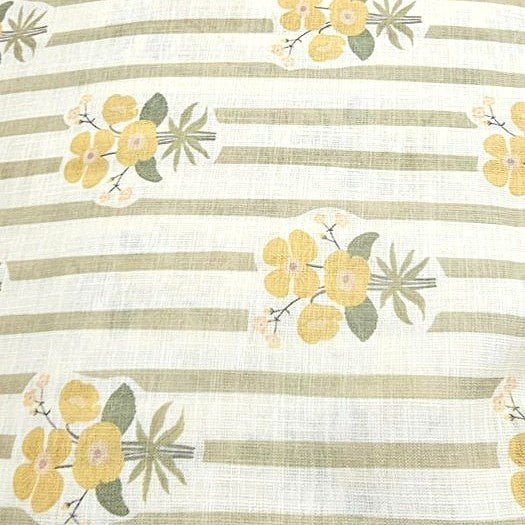 Floral Linen Slub Fabric - EC17349 - Flat fabric