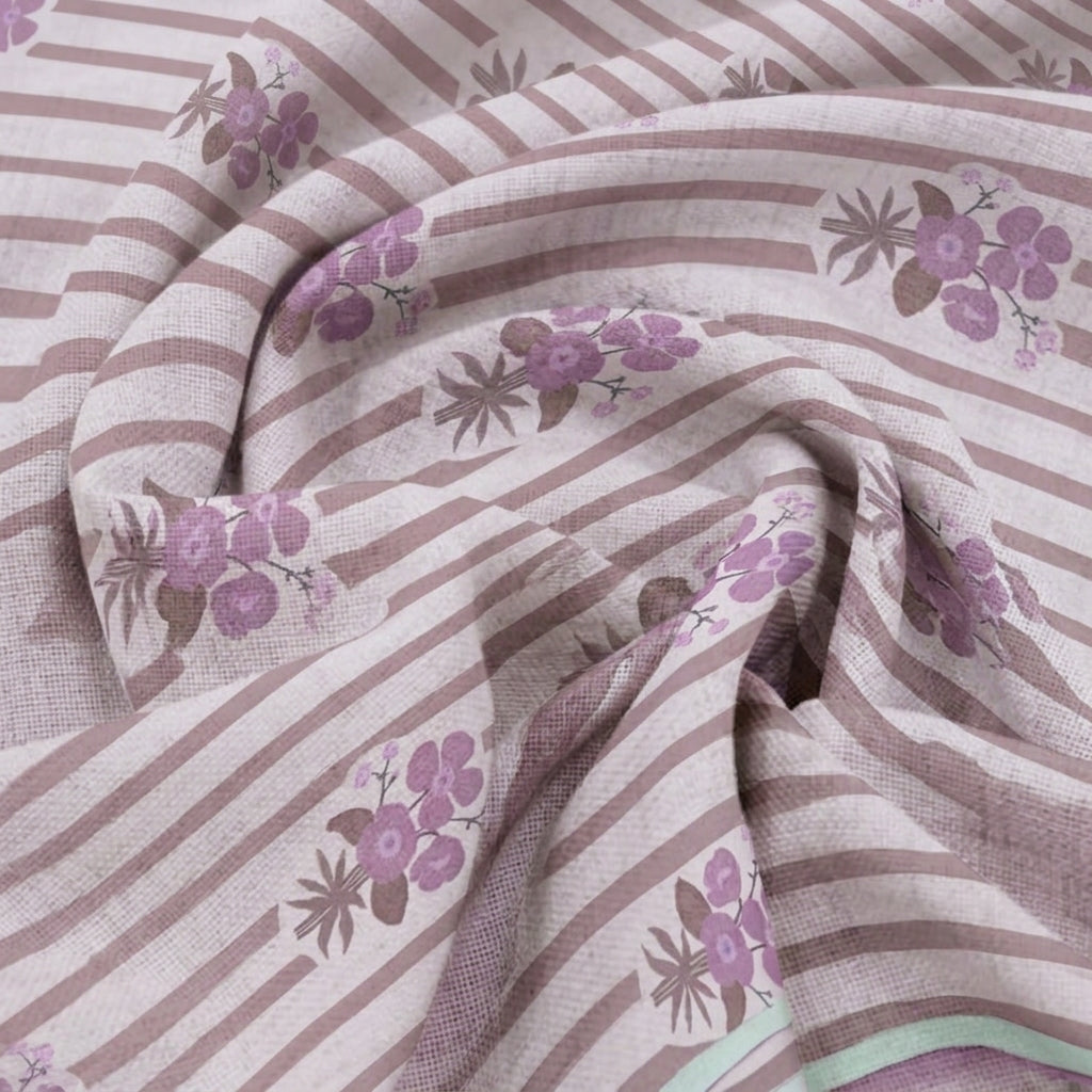 Floral Linen Slub Fabric - EC17350 - Swirl