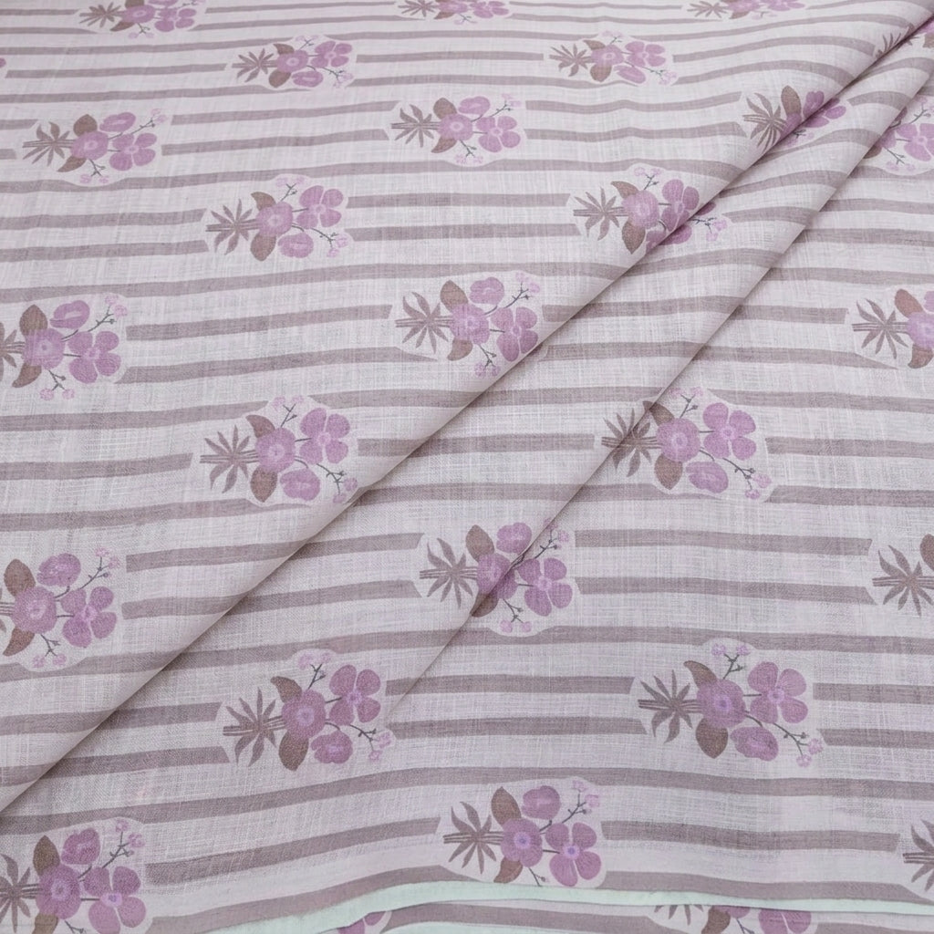 Floral Linen Slub Fabric - EC17350 - folds