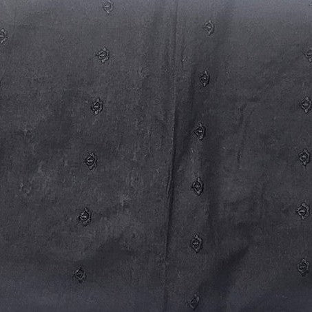 Black Embroidery Cotton Fabric - EC17372 - EC17372 - Flat fabric