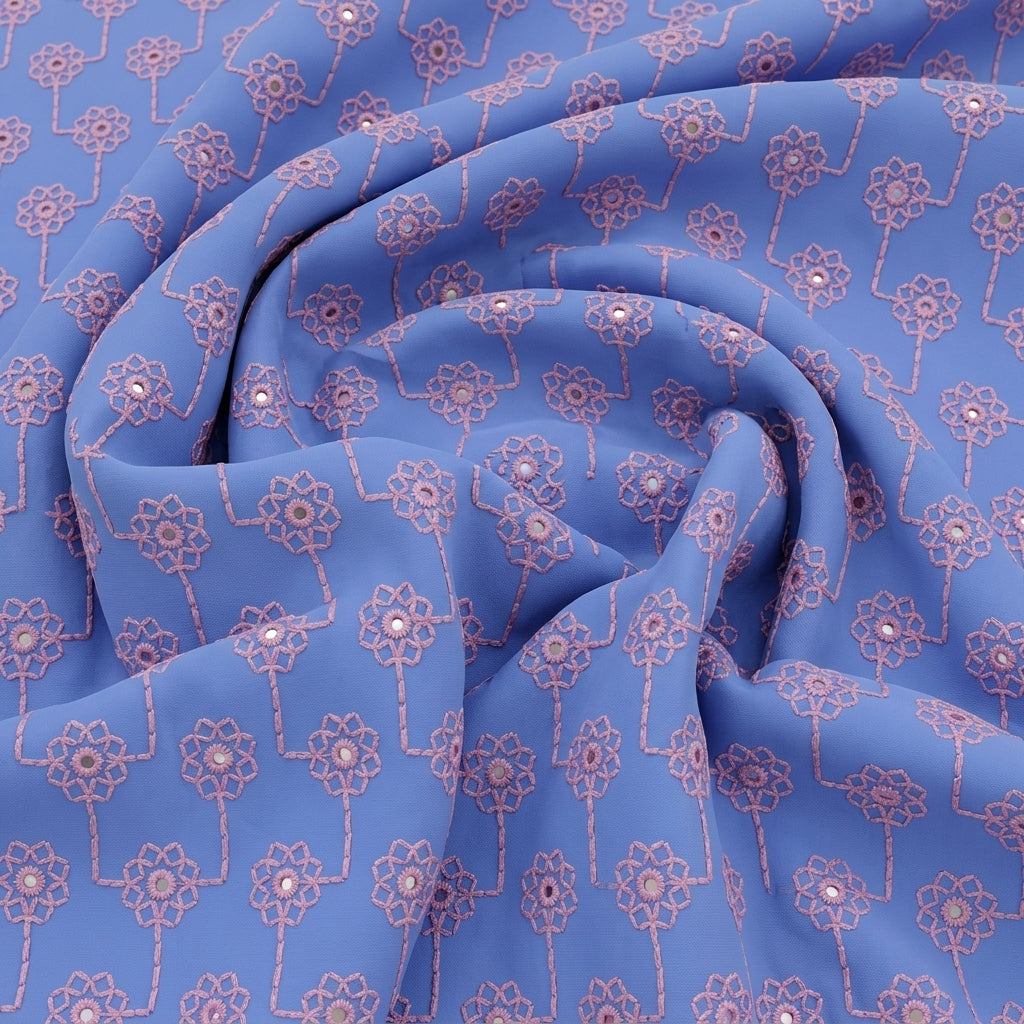 Embroidery Cotton Fabric - EC17381 - Swirl