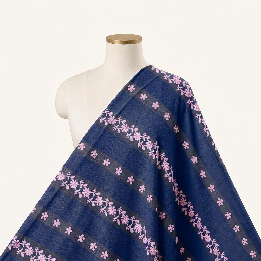 Embroidery Cotton Fabric - EC17384 - saree_drape