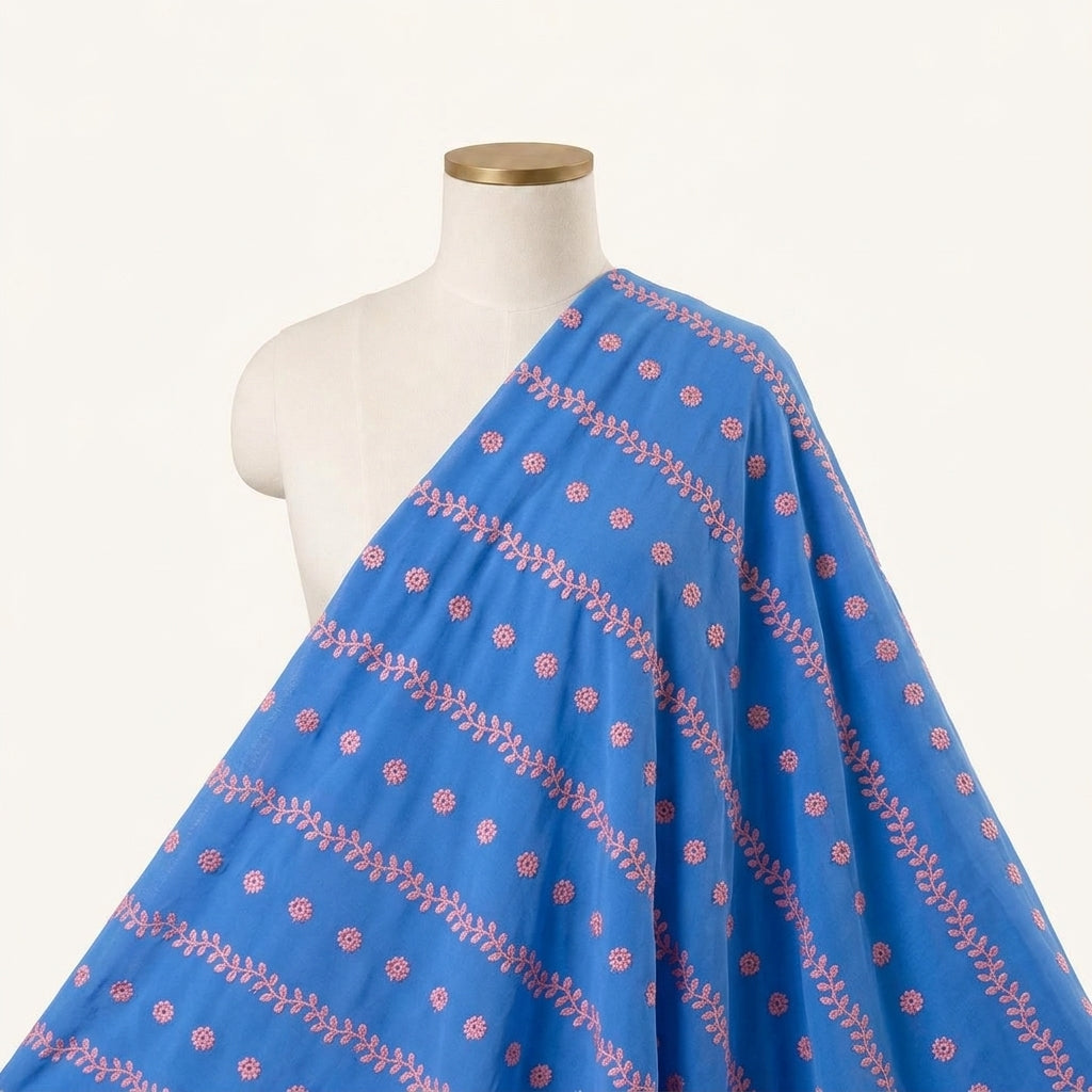 Embroidery Cotton Fabric - EC17385 - saree_drape