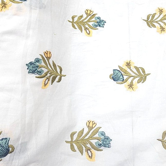 Embroidery Cotton Fabric - EC17390 - Flat fabric