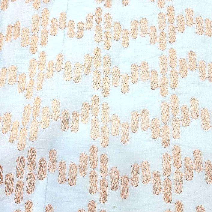 White Embroidery Cotton Fabric - EC17395 - EC17395 - Flat fabric