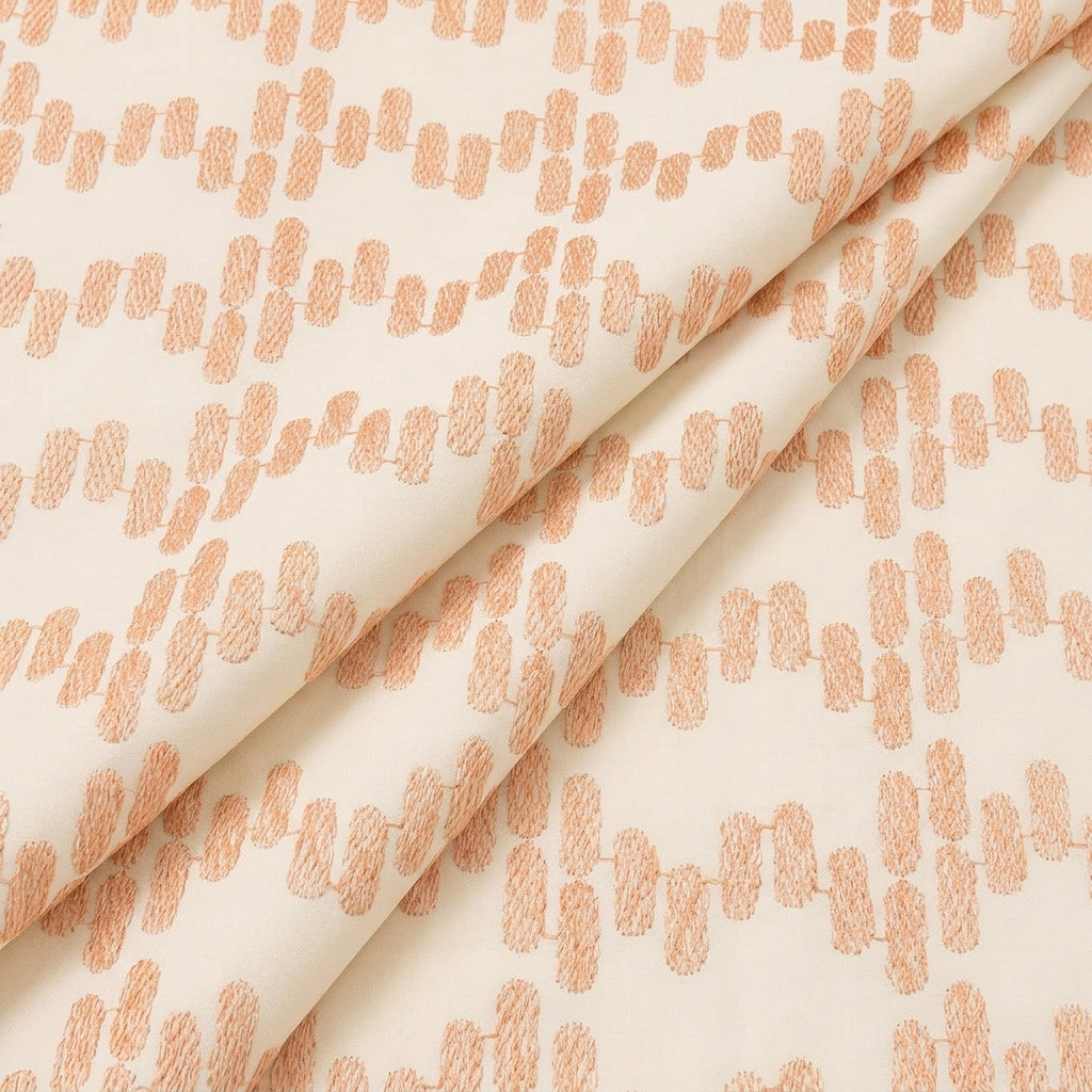 Folded Embroidery White Embroidery Cotton Fabric