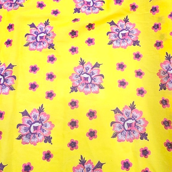Yellow Embroidery Cotton Fabric - EC17399 - EC17399 - Flat fabric
