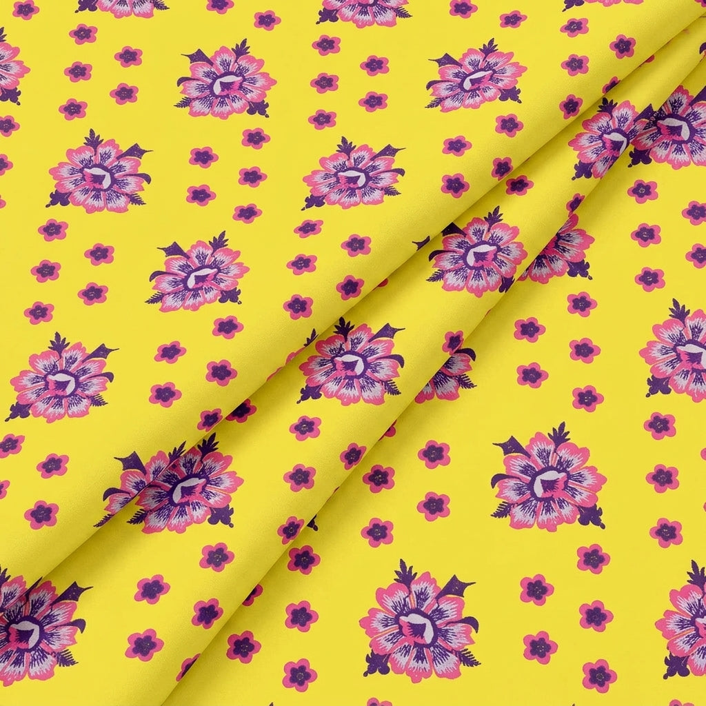 Folded Embroidery Yellow Embroidery Cotton Fabric
