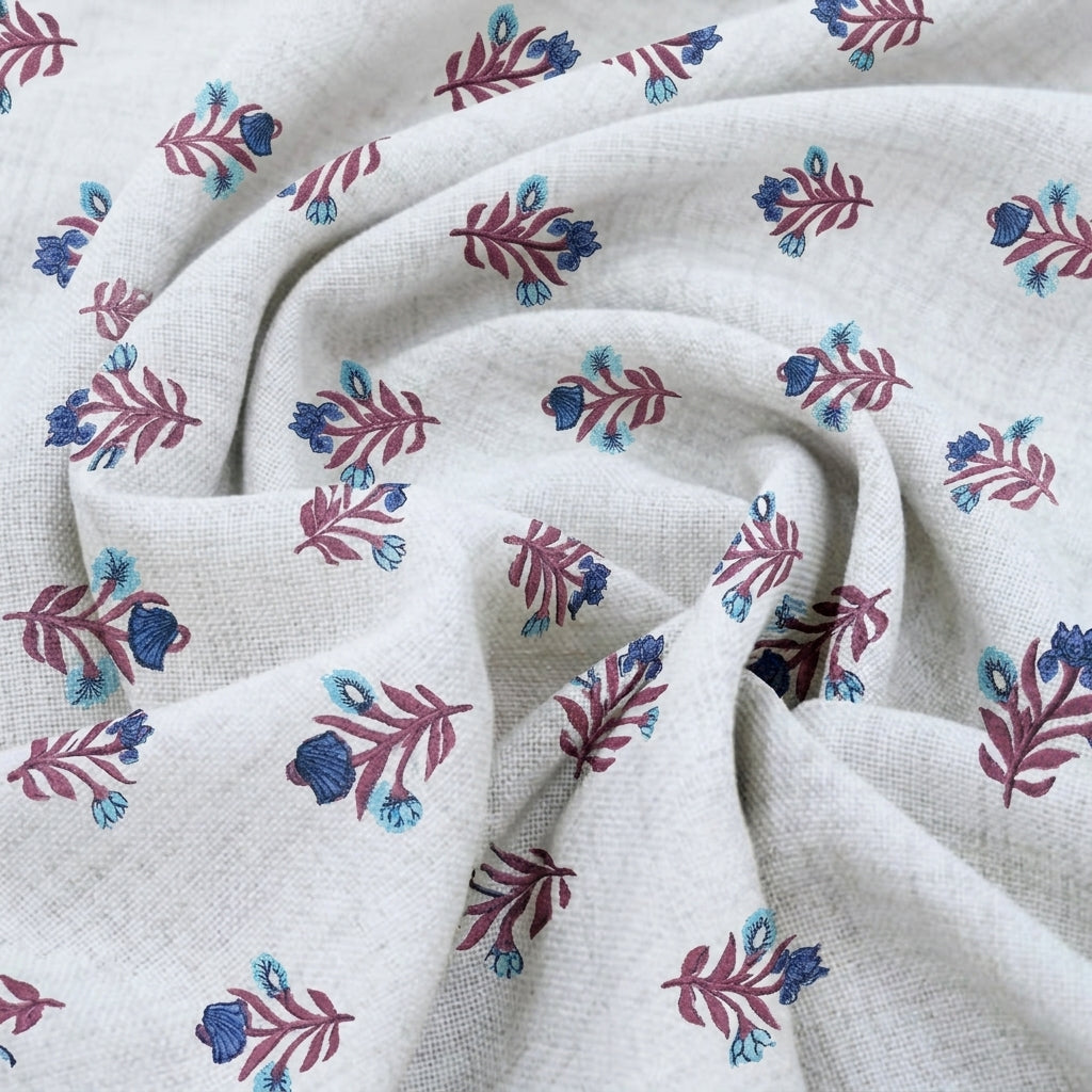 Swirled Embroidery White Embroidery Cotton Fabric