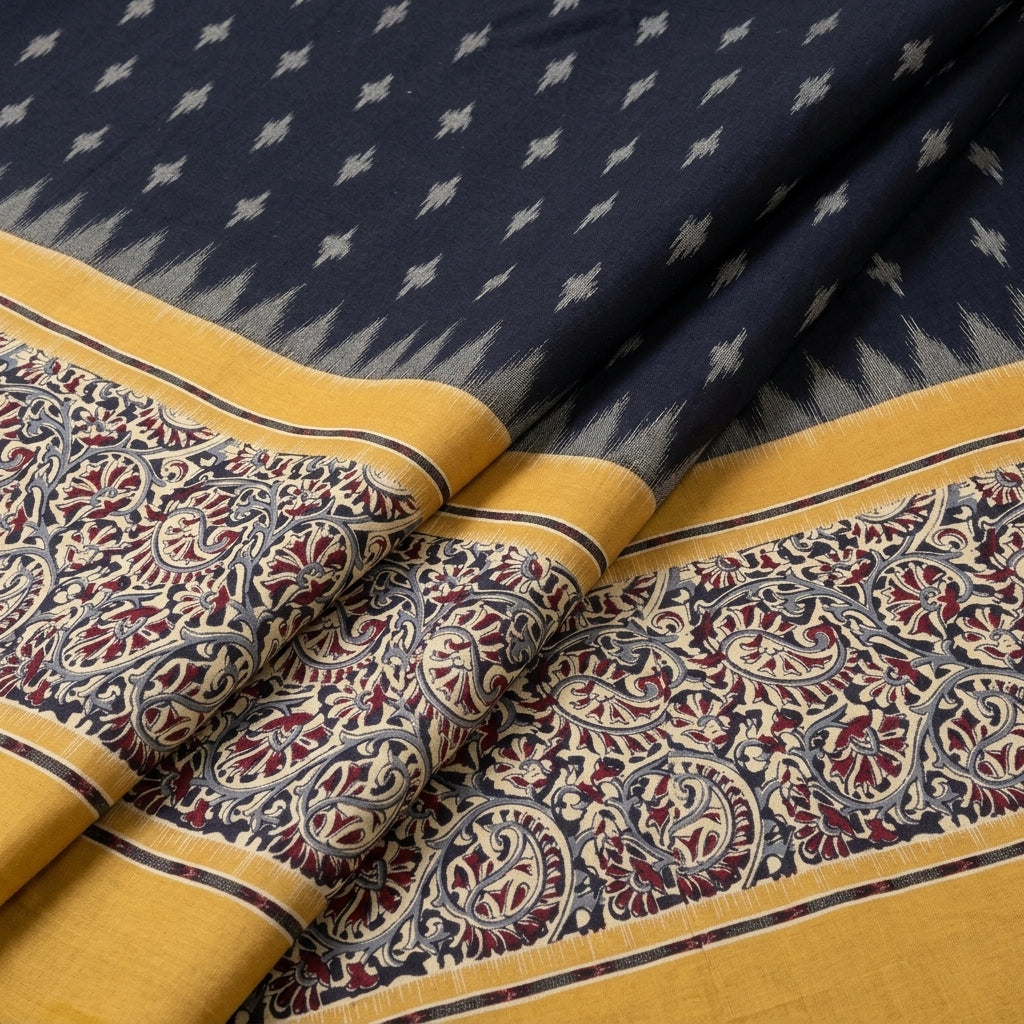 Ikat Cotton Fabric - EC17488 - folds