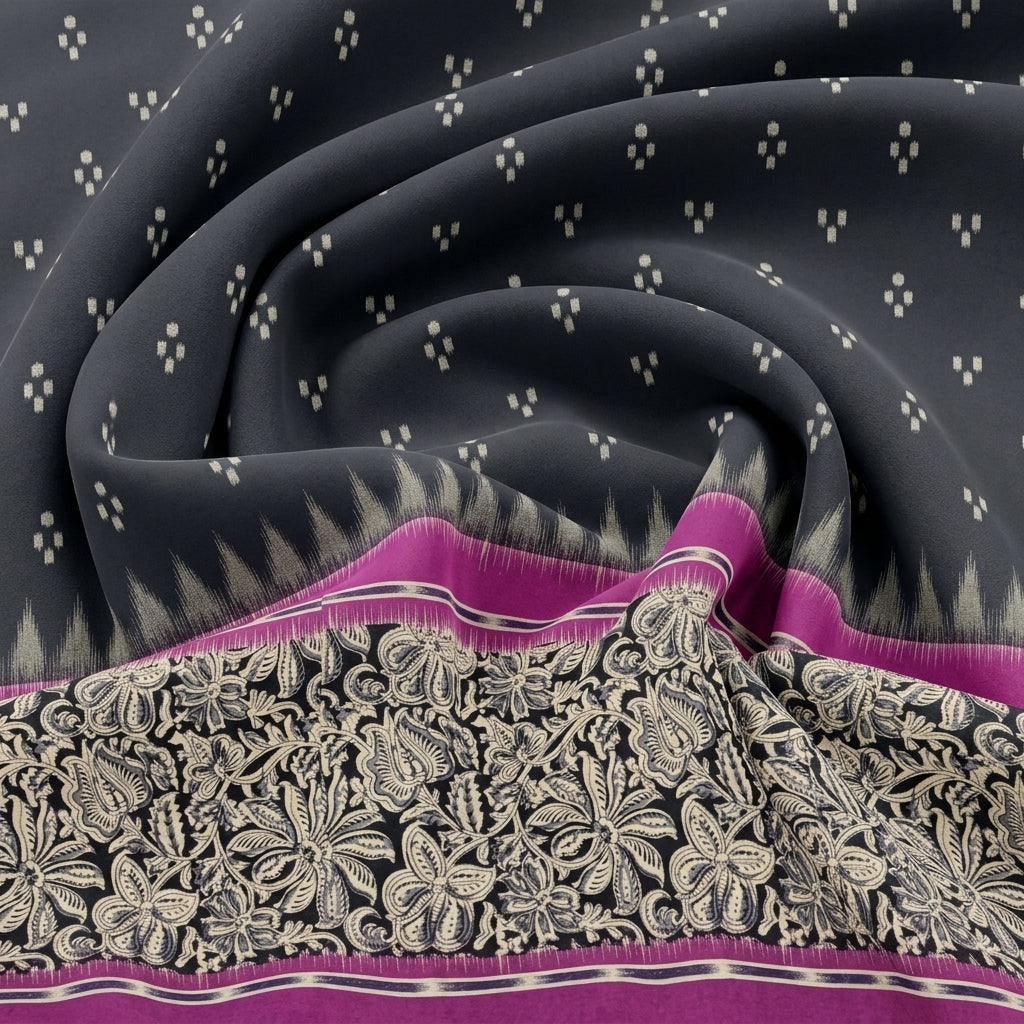 Ikat Cotton Fabric - EC17489 - Swirl Smooth