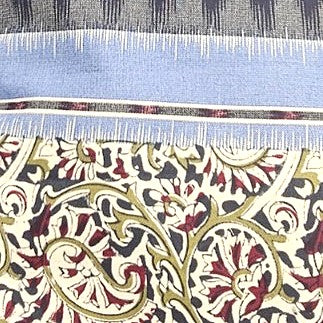 Ikat Cotton Fabric - EC17490 - Flat fabric