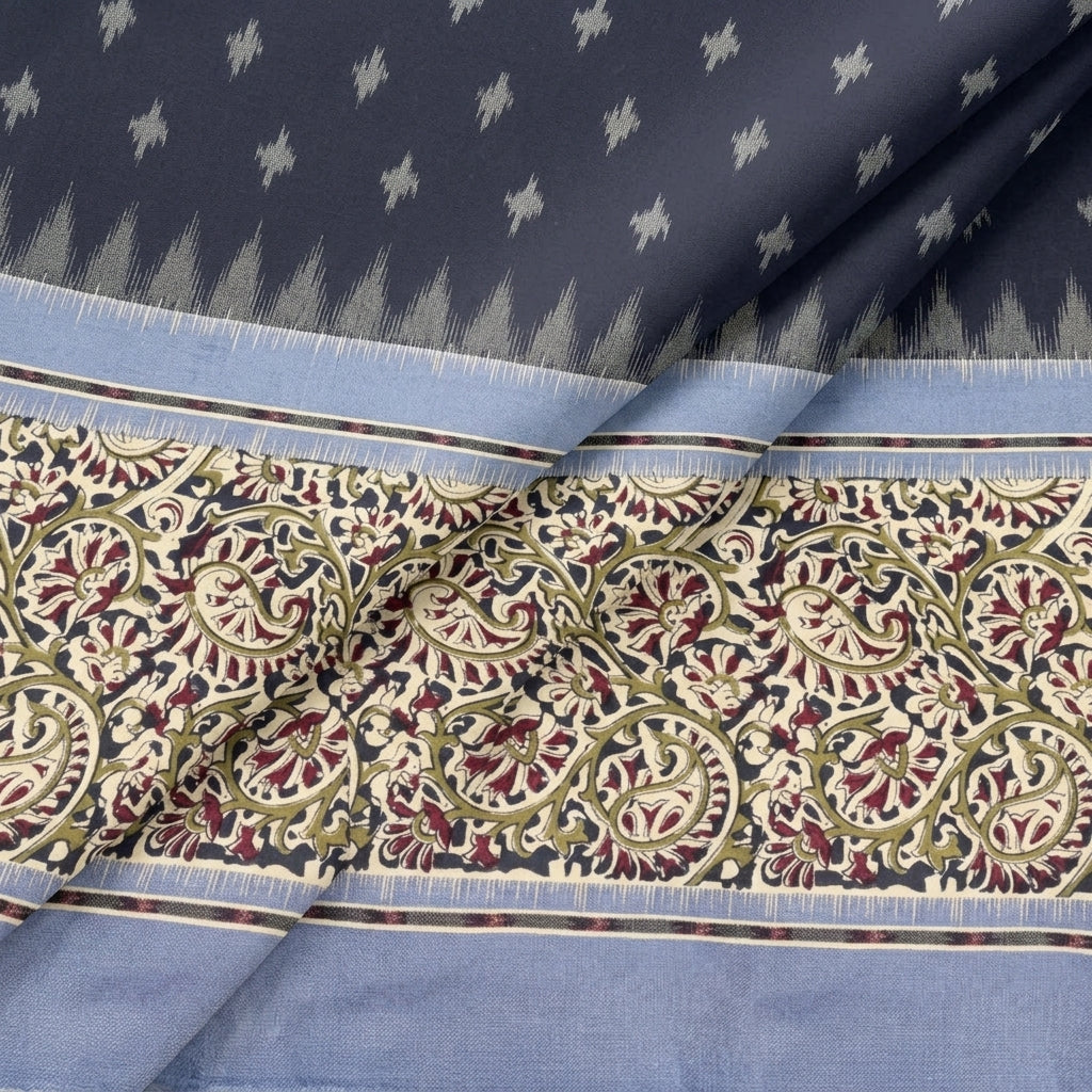 Folded Ikat Black Ikat Cotton Fabric