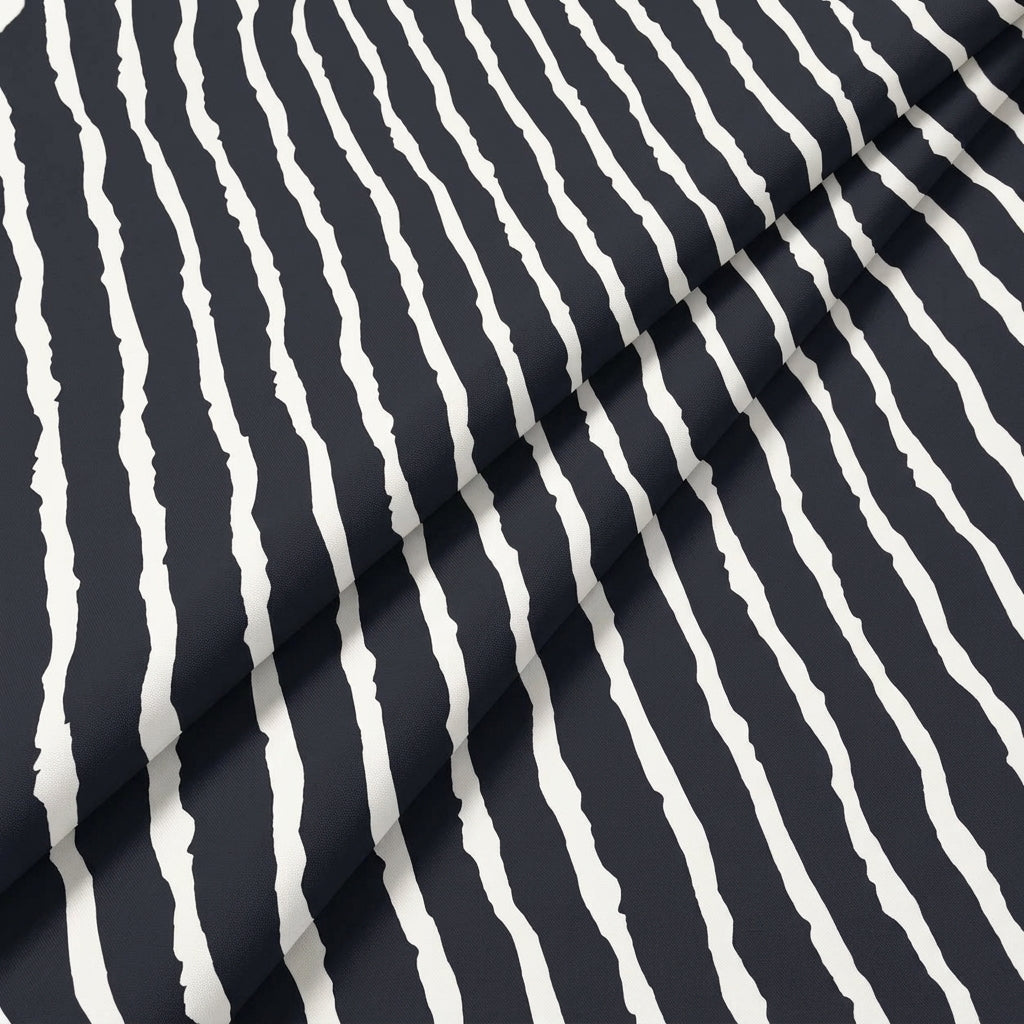 Folded Black Stripes Rayon Fabric