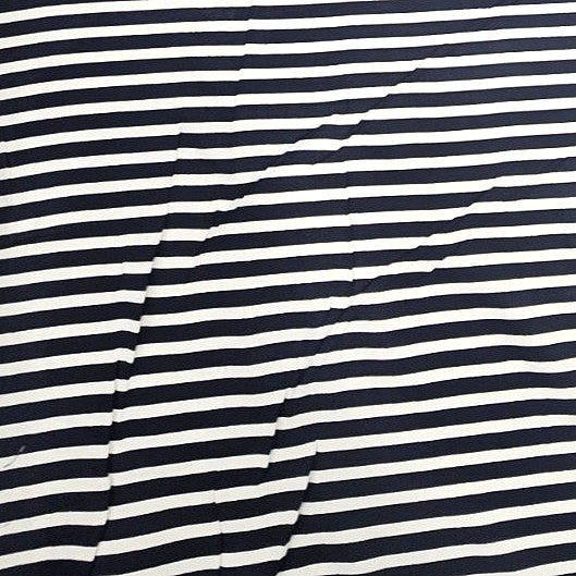 Black Stripes Rayon Fabric, laid flat