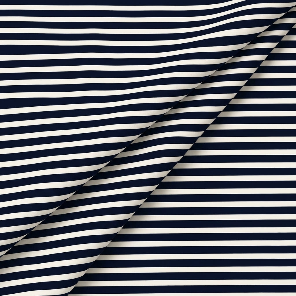 Folded Black Stripes Rayon Fabric