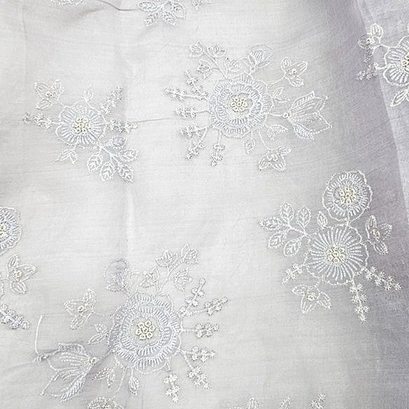 Light Violet Embroidery Tissue Fabric, laid flat