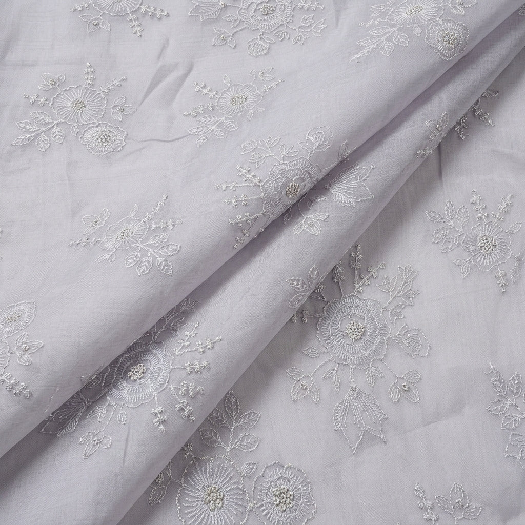Folded Light Violet Embroidery Tissue Fabric