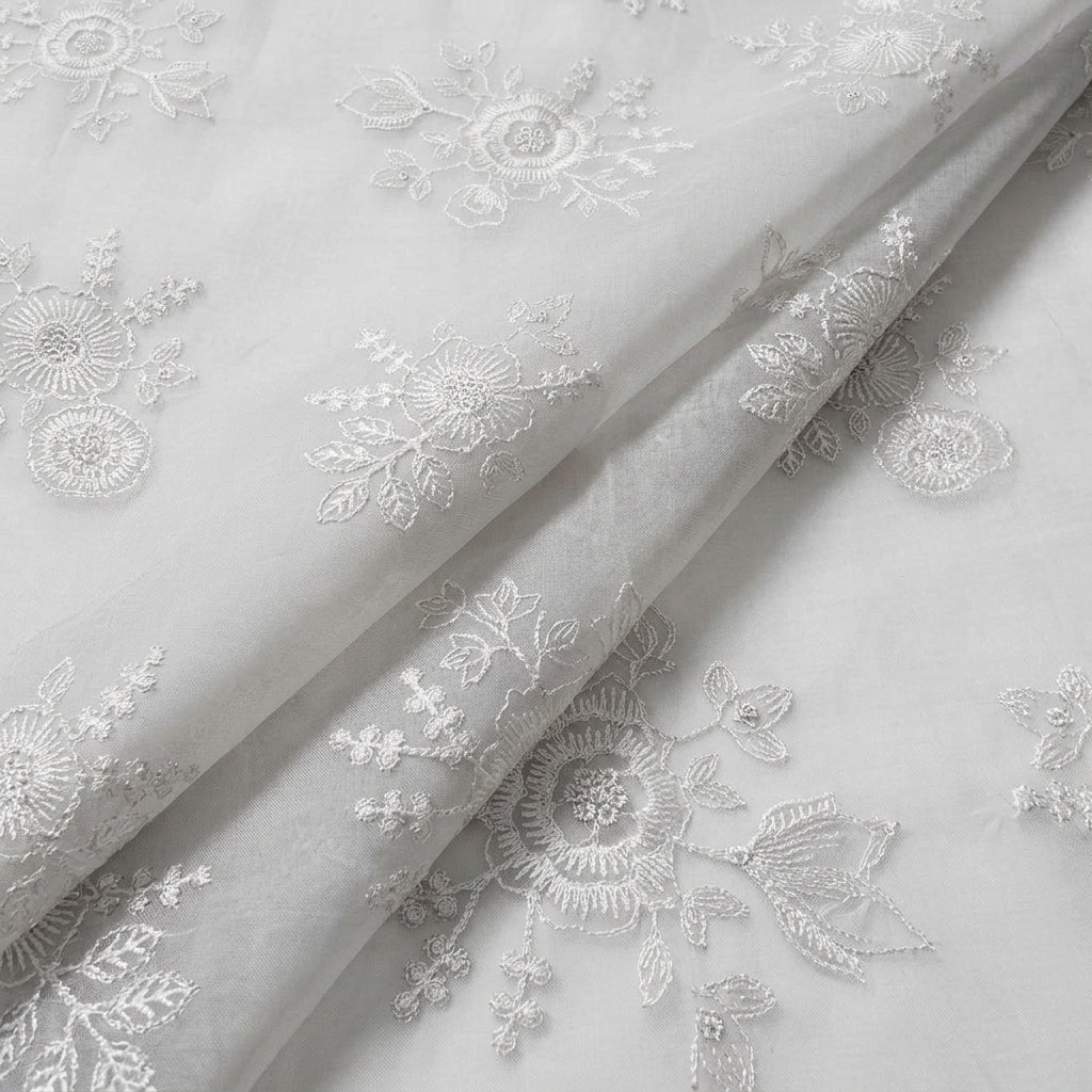 Folded Grey Embroidery Tissue Fabric