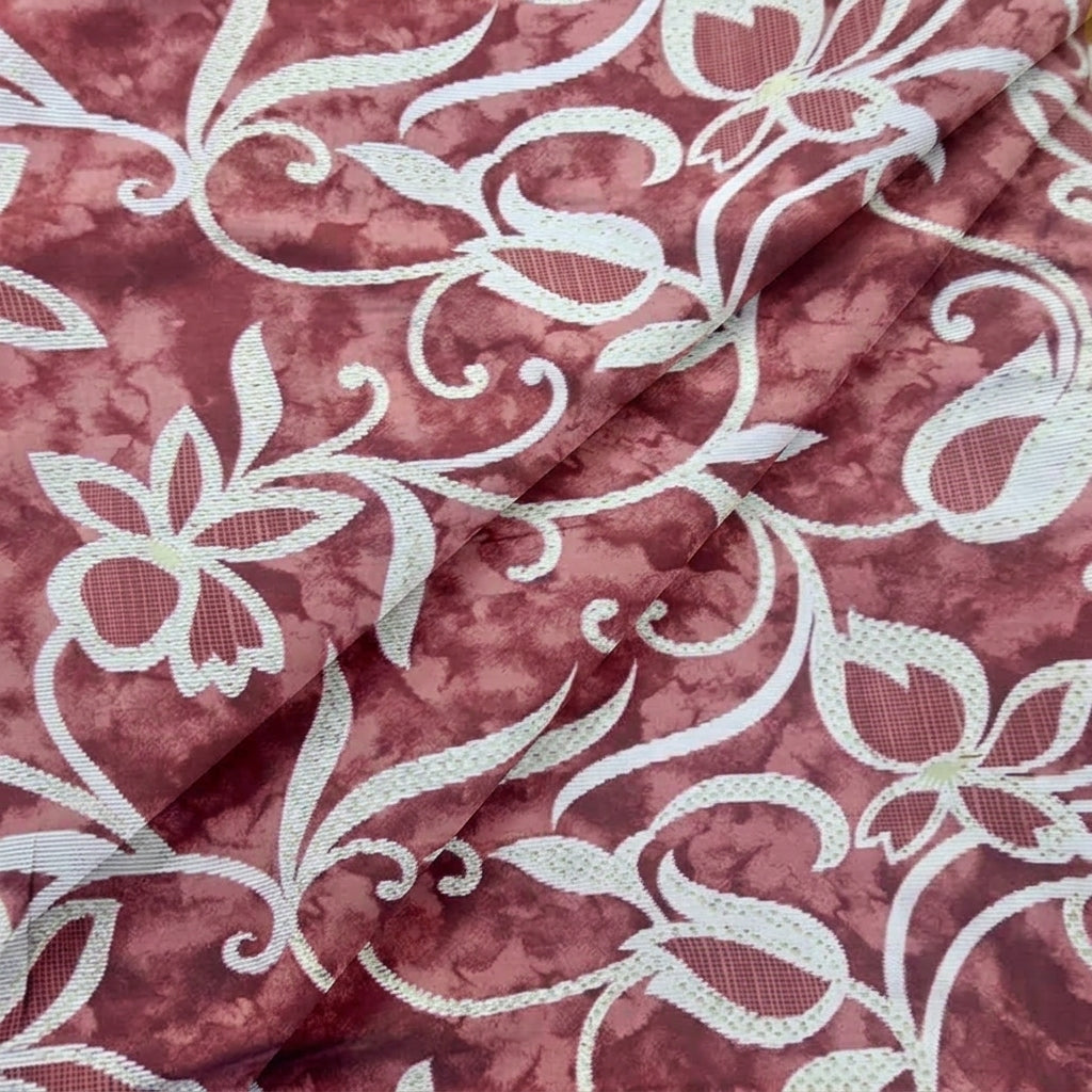 Folded Pink Foil Print Rayon Fabric