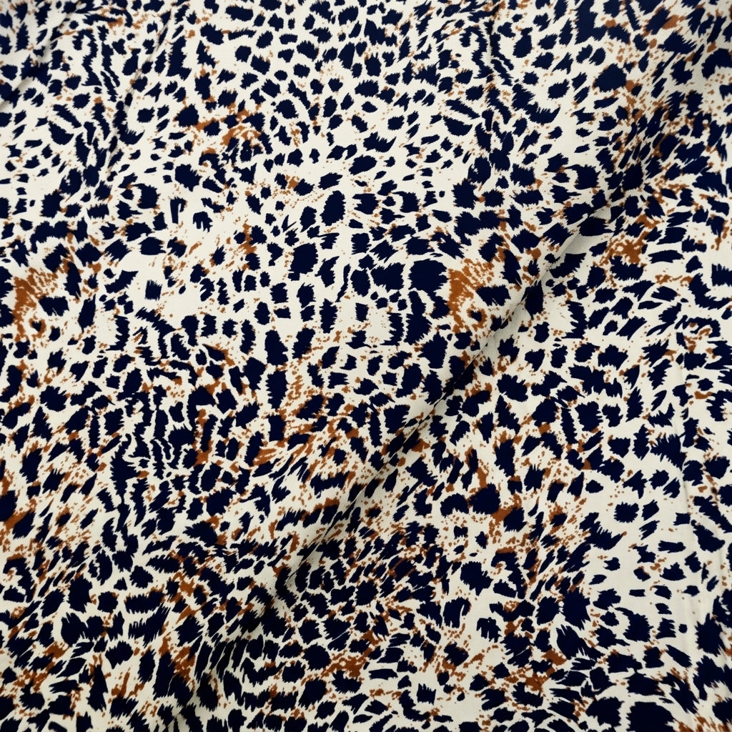 Folded Brown Animal Print Rayon Fabric