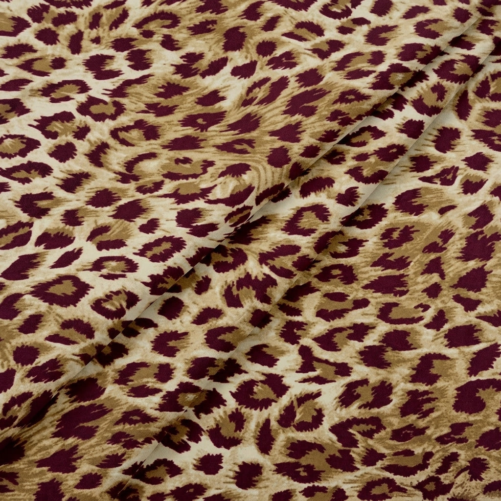 Folded Pink Animal Print Crepe Fabric