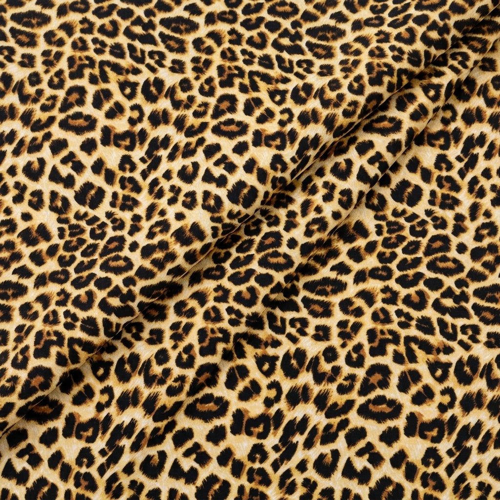 Folded Yellow Animal Print Crepe Fabric