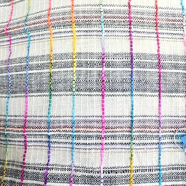 White Embroidery Jute Fabric, laid flat