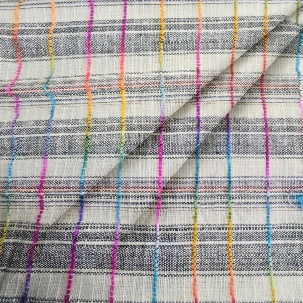 Folded White Embroidery Jute Fabric